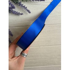 Атлас двохсторонній  2,5 см, синій електрик  22.5 метри