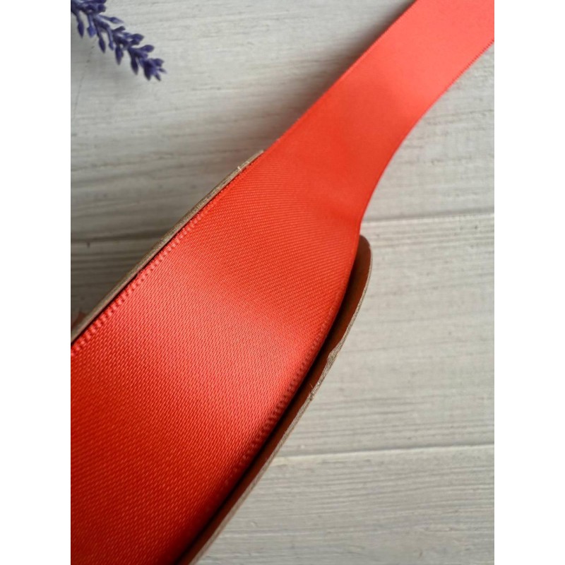 Атлас двохсторонній  2,5 см, мандариновий 22.5 метри