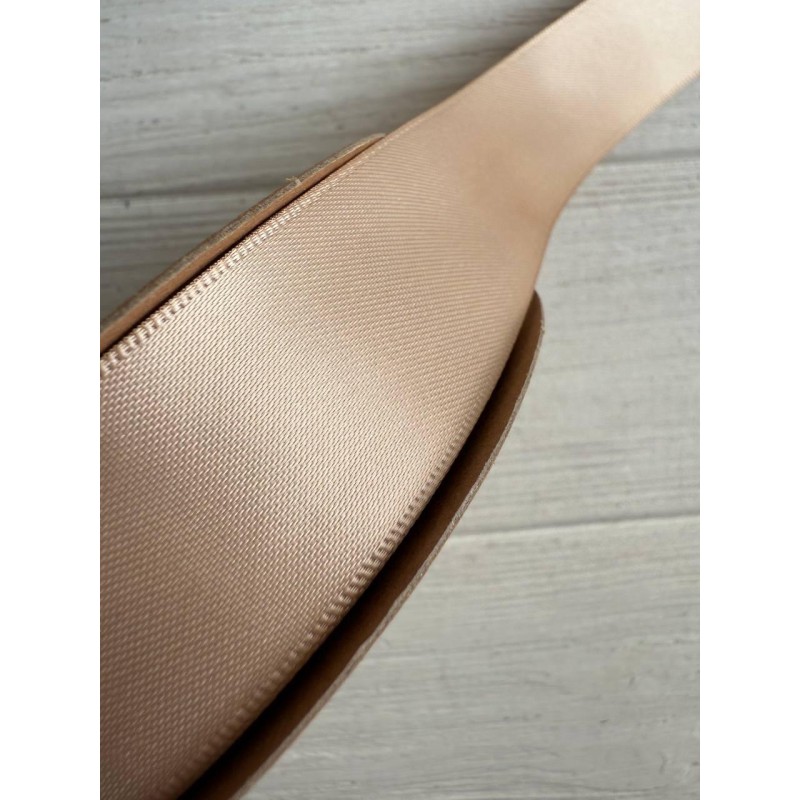 Атлас двохсторонній  2,5 см, латте 22.5 метри