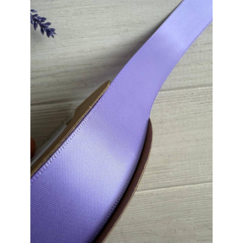 Атлас двохсторонній  2,5 см, фіолетовий 22.5 метри