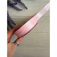 Атлас двохсторонній  2,5 см, сяючий рожевий  22.5 метри