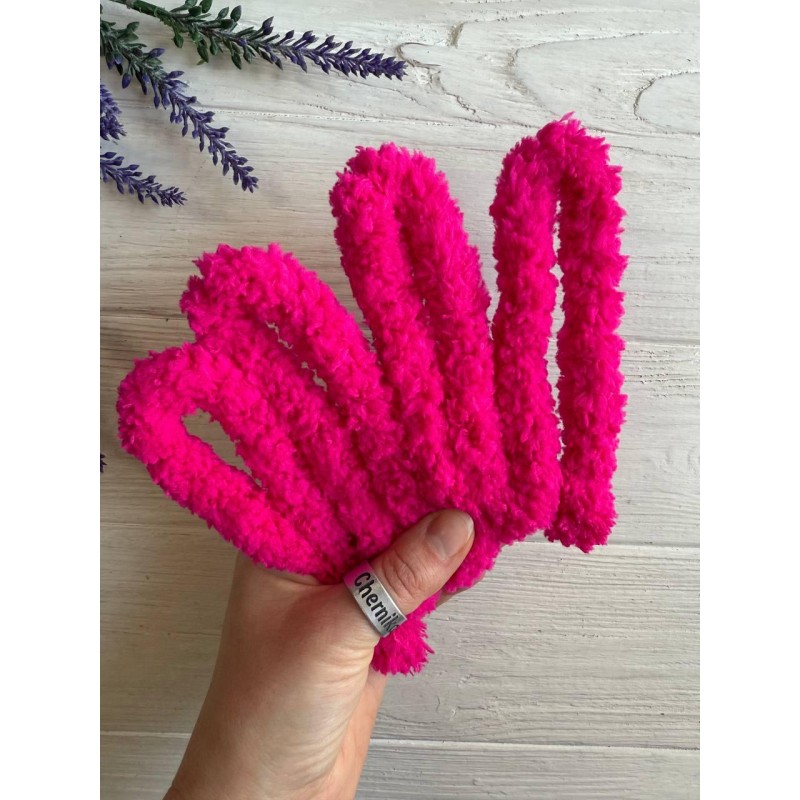 Дріт плюшевий С10001, малиновий 5  шт