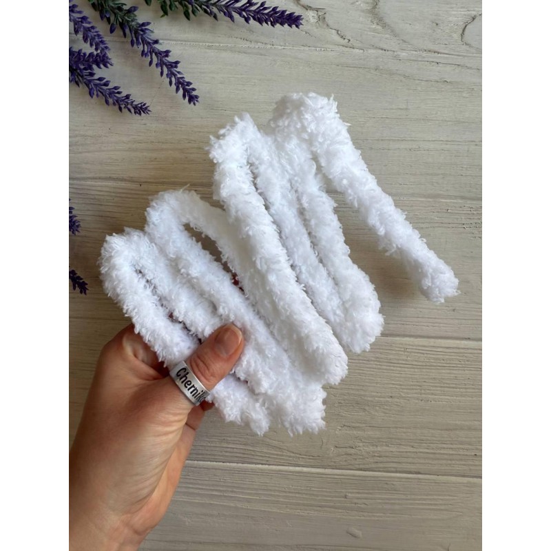 Дріт плюшевий С10001, білий  5  шт