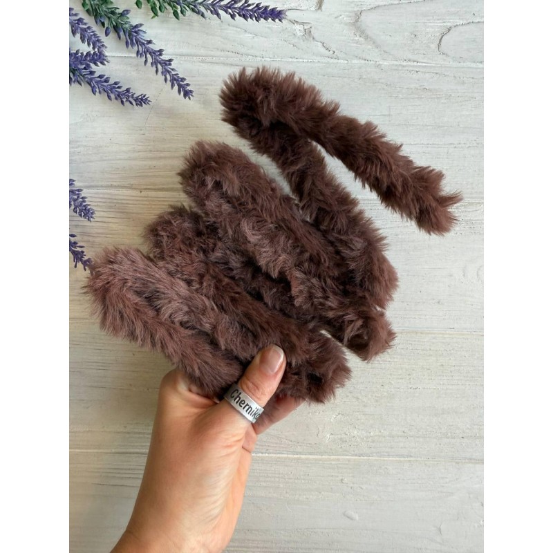 Дріт плюшевий С10003, темно коричневий 5 шт