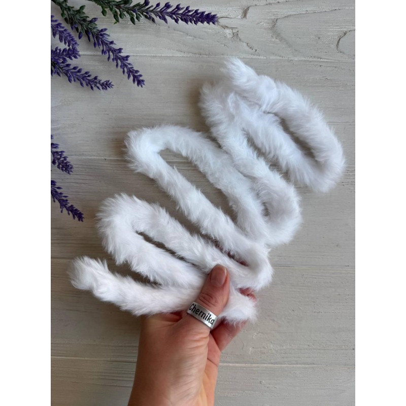 Дріт плюшевий С10003, білий 5 шт