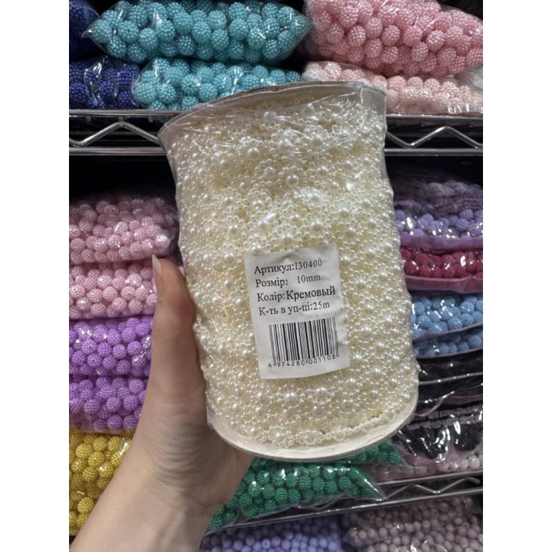 Серединка на нитці " Квіточка "  бежева 25 ярдів