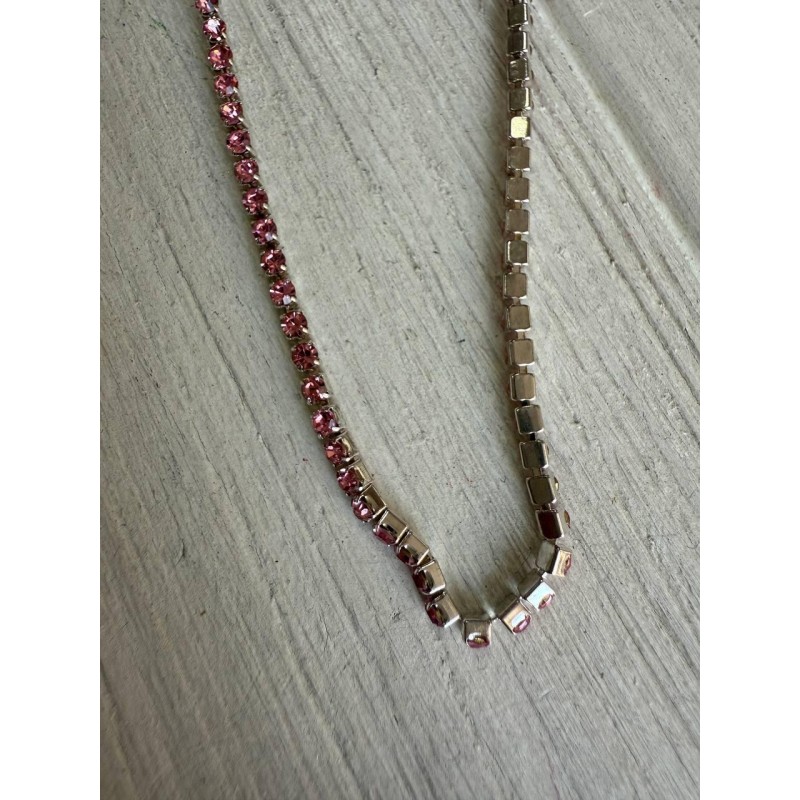 Стразовий ланцюжок 2,3 мм , рожевий  1 метр