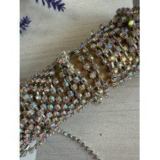 Стразовий ланцюжок 2,3 мм , хамелеон  1 метр