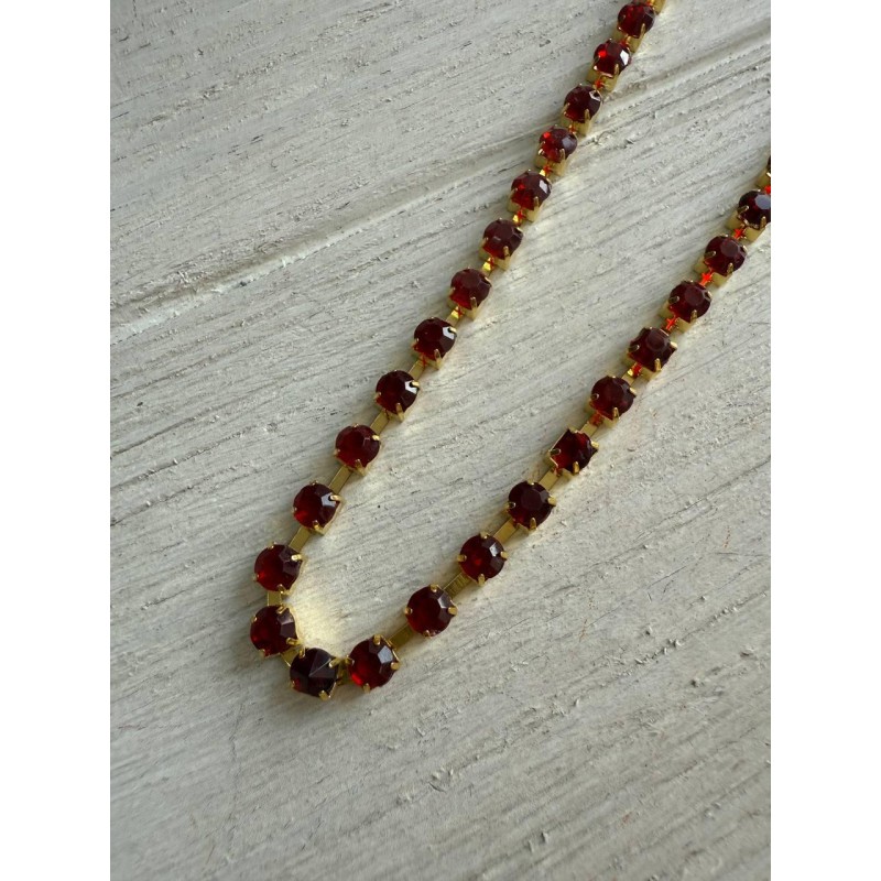 Стразовий ланцюжок 4  мм , бордо 1 метр