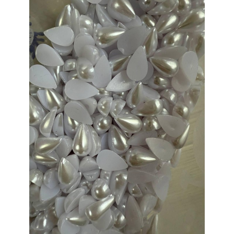 Половинка Крапля перлинна 13* 8 мм ,  біла  15 грам