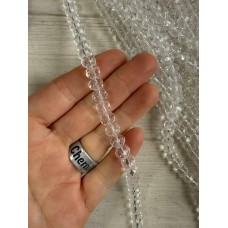 Намистини " Рондель 8 мм " кришталь  , прозорі  нитка 60 - 70  шт