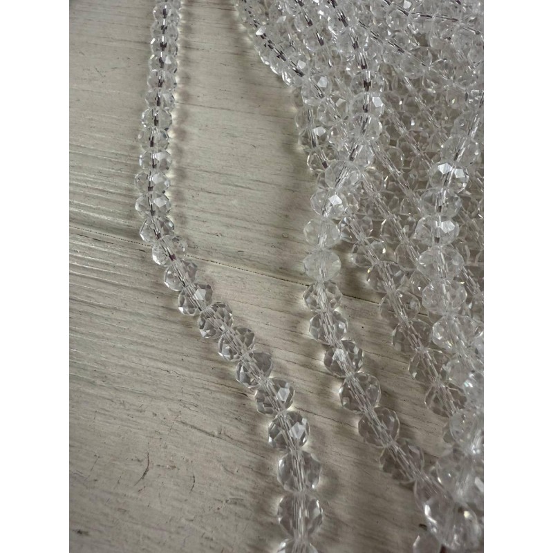 Намистини " Рондель 8 мм " кришталь  , прозорі  нитка 60 - 70  шт