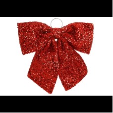 Великий бант з пайетками 34 см , червоний 1 шт