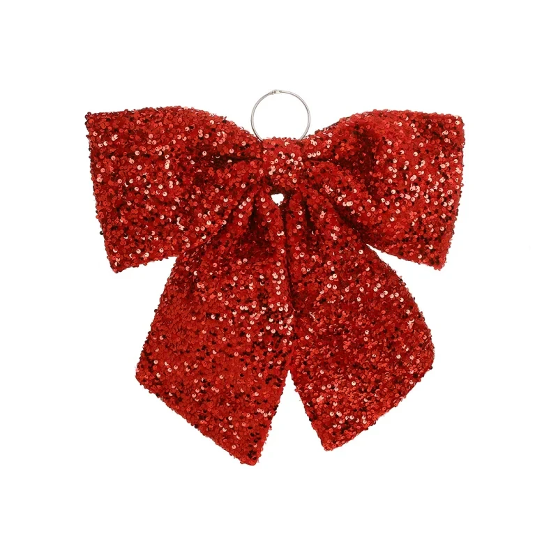 Великий бант з пайетками 44 см , червоний 1 шт