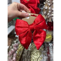 Великий бант в стразах 13 см , червоний 1 шт
