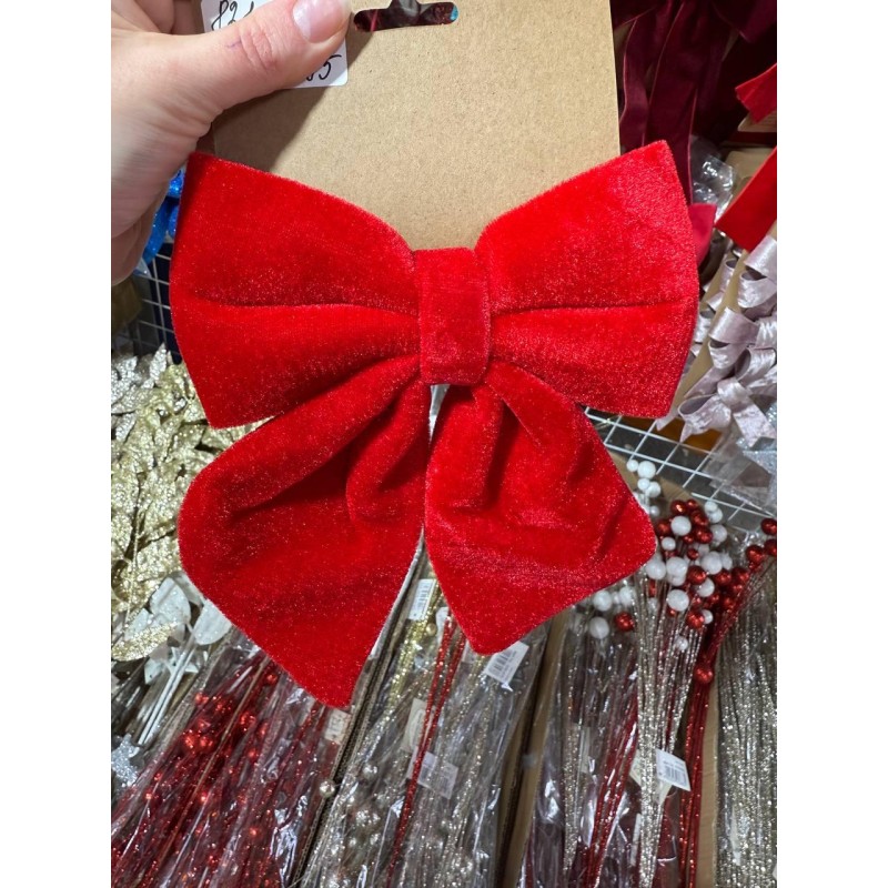 Оксамитовий бант 16 см  , червоний 1 шт