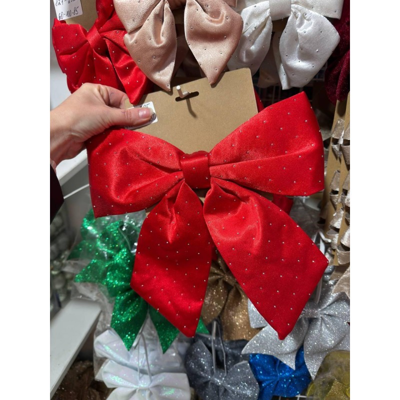 Великий бант в стразах 28 см , червоний 1 шт