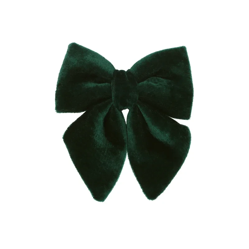 Оксамитовий бант 22 , темно зелений 1 шт