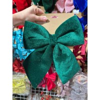 Оксамитовий бант 22 , темно зелений 1 шт
