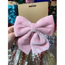 Оксамитовий бант 13 см, рожевий1 шт