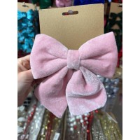 Оксамитовий бант 16 см, рожевий1 шт