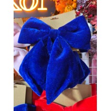 Оксамитовий бант 22 , синій 1 шт