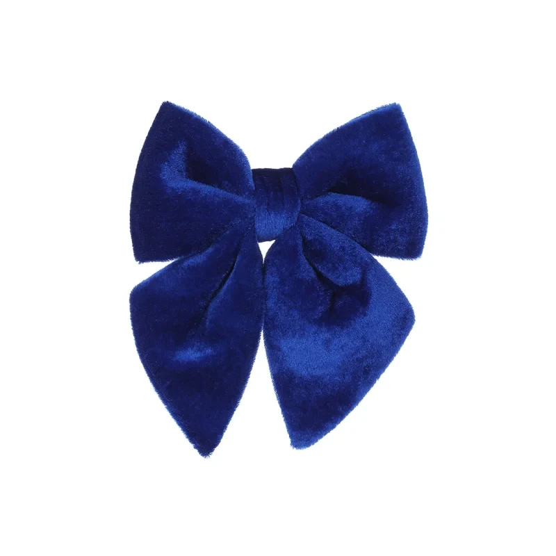 Оксамитовий бант 16 см, синий 1 шт