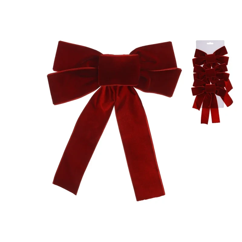 Набір оксамитових бантів 16*24,бордово малиновий 3 шт