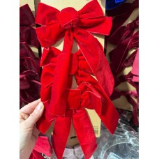 Набір оксамитових бантів 16*24, червоний 3 шт