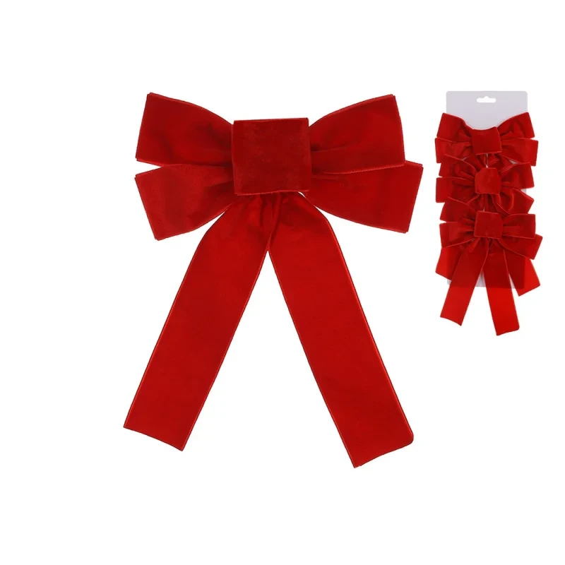 Набір оксамитових бантів 16*24, червоний 3 шт