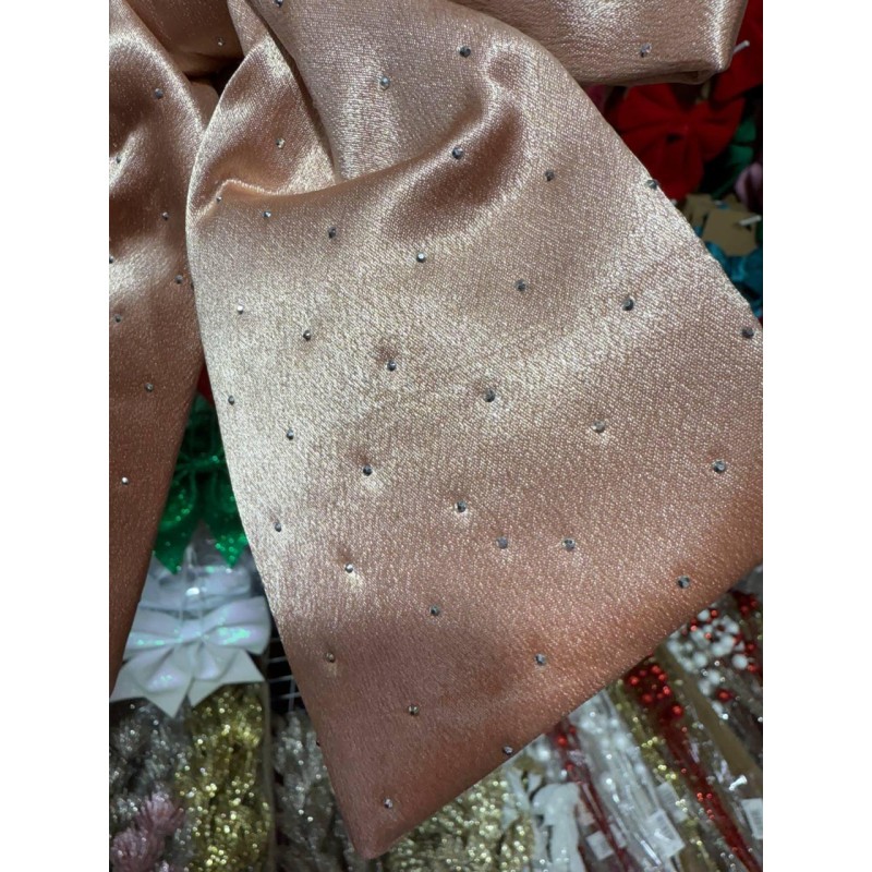 Великий бант в стразах 22 см, пудра 1 шт