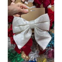 Великий бант в стразах 22 см , молочний 1 шт