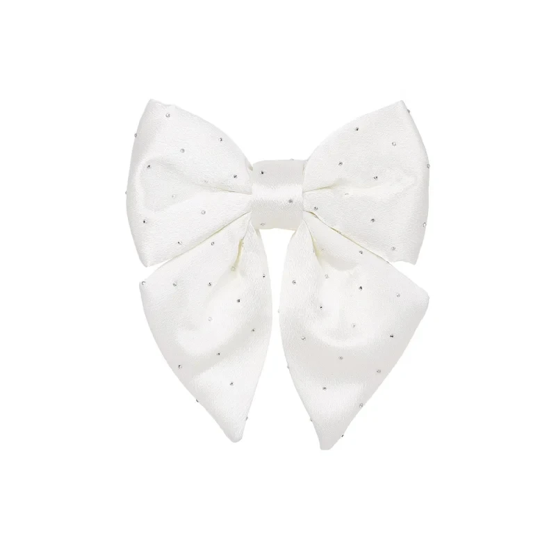 Великий бант в стразах 22 см , молочний 1 шт