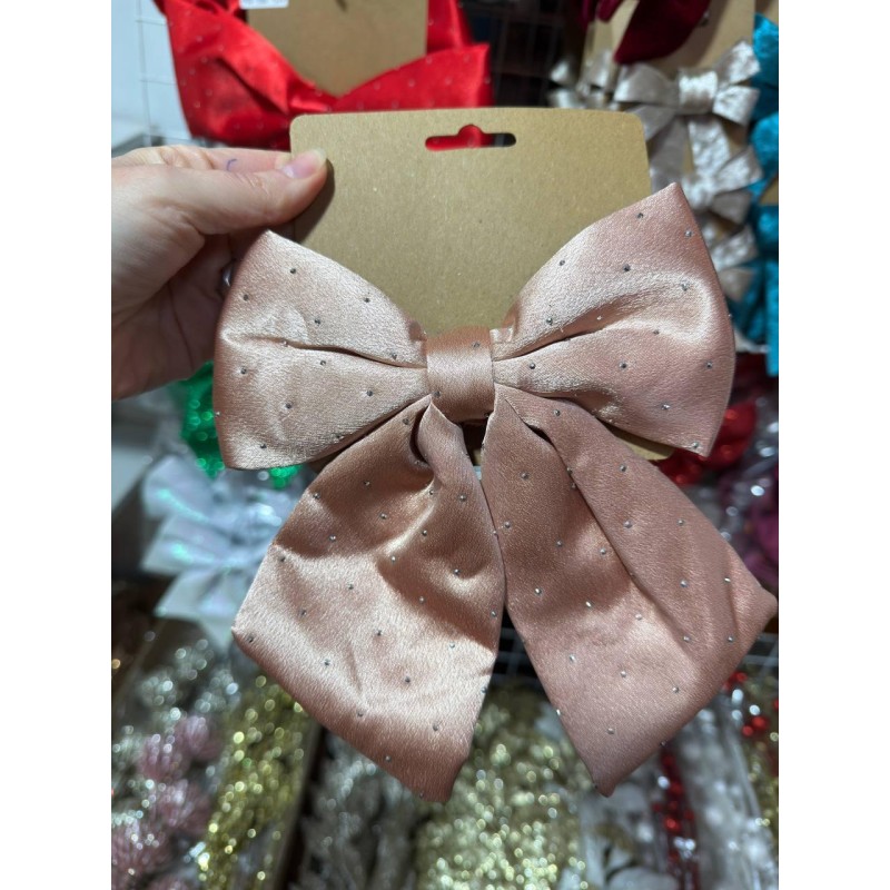 Великий бант в стразах 16 см , пудра 1 шт