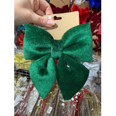 Оксамитовий бант 16 см, темно зелений 1 шт