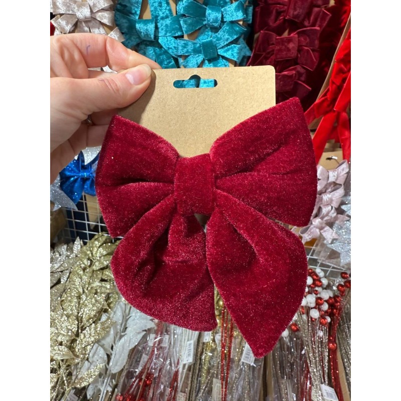 Оксамитовий бант 16 см, бордовий 1 шт