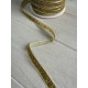 Стрічка оксамитова з люрексом  "1,0 см" світле золото рулон 45 метрів