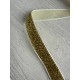 Стрічка оксамитова з люрексом  "1,0 см" світле золото рулон 45 метрів