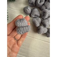 Шапочки в'язані декоративні, сірі 25 шт