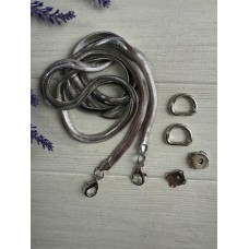 Комплект фурнітури ланцюжок+карабіни+напівкільця+магніт  № 42, срібло