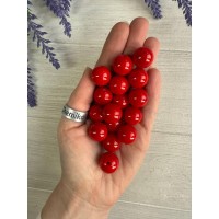 Намистини круглі "Перли" 16 мм червоні 500 грам