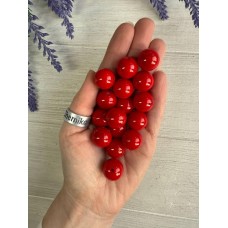 Намистини круглі "Перли" 16 мм червоні 500 грам