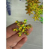 Пайетки " Снежинки 2,5  см "  золото голограмма 50 шт