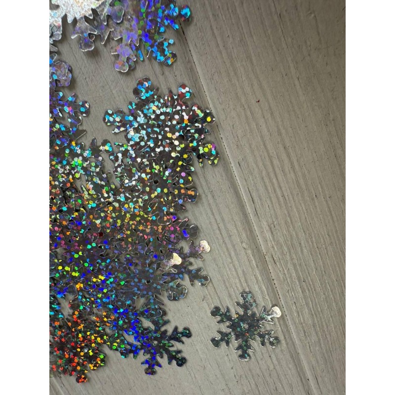 Паєтки " Сніжинки 2,5 см " срібло голограма 50 шт