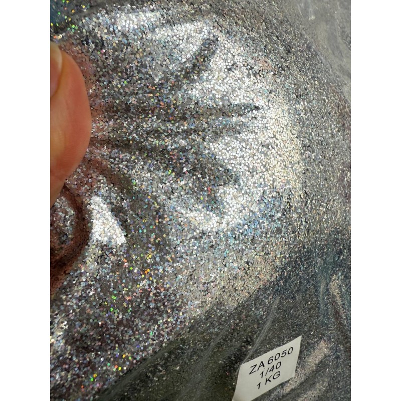 Глітер " Середньої фракції Голограма АВ 1/40  " 1 кг, срібло