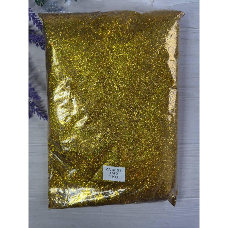 Глітер " Середньої фракції голограма АВ 1/40 " 1 кг  ,  золото
