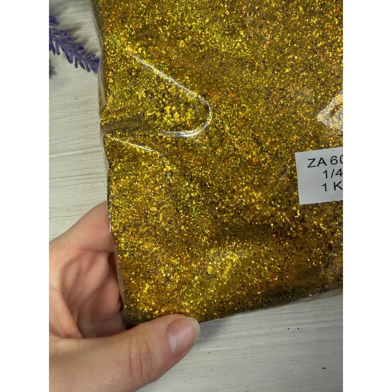 Глітер " Середньої фракції голограма АВ 1/40 " 1 кг  ,  золото