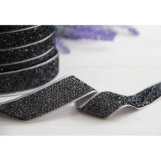 Стрічка оксамитова люрексова "2.5 см", графіт 25  метрів