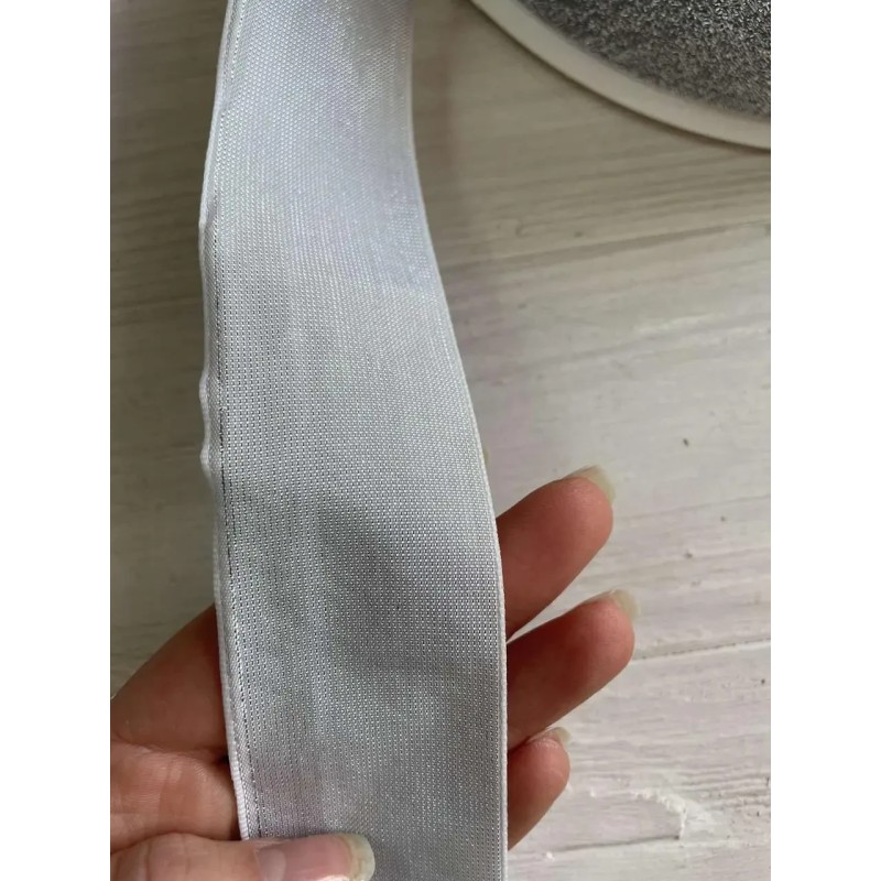 Стрічка оксамитова люрексова " 4 см", срібло 6 метрів