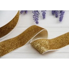 Стрічка оксамитова люрексова " 4 см", золото метрів